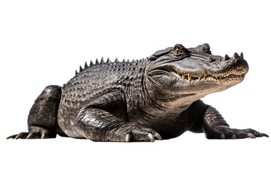 A Moment with the American Alligator Isolated on Transparent Background PNG.