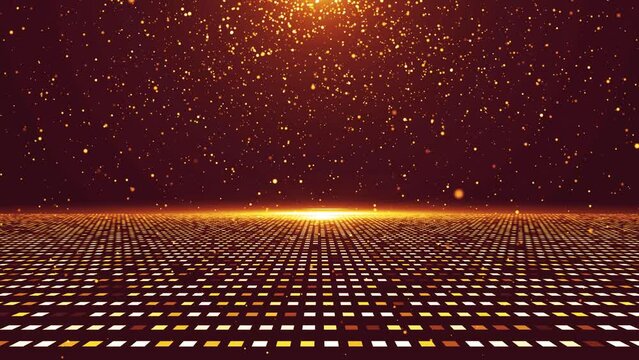 Particles scattered on awards stage background