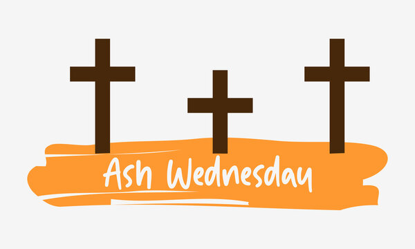 Ash Wednesday celebrated on 14th February. Vector banner, flyer, poster and social medial template design.