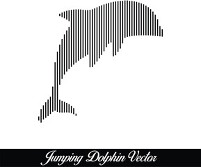 Digital Art Jumping Dolphin Vector Design Creative Concept