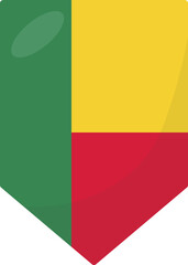 Benin flag pennant 3D cartoon style.