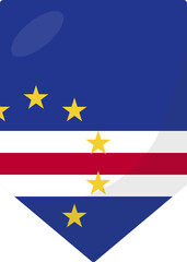 Cape Verde flag pennant 3D cartoon style.