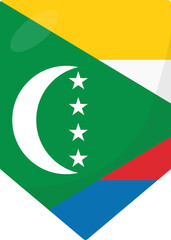 Comoros flag pennant 3D cartoon style.
