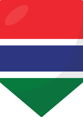 Gambia flag pennant 3D cartoon style.