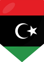 Libya flag pennant 3D cartoon style.