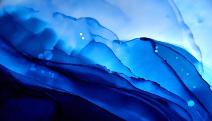 Fototapeta premium blue ink flow in water background