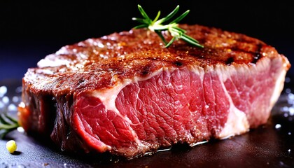 beef steak on a board, mouth watering meal