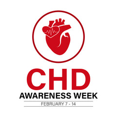 Congenital Heart Defect Awareness Week observed every year in month of february. Vector health banner, flyer, poster and social medial template design.