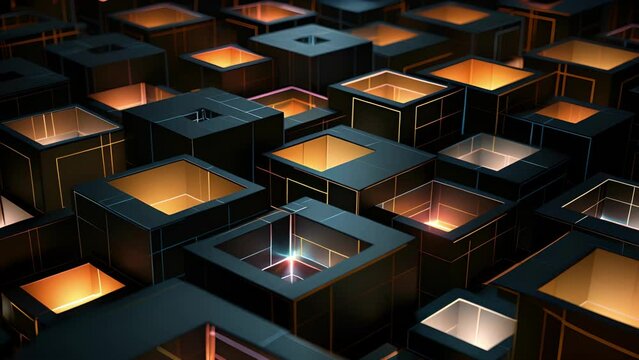 An array of empty boxes that represent the uncertainty principle, emphasizing that in quantum mechanics, we can only know the position or momentum of a particle, but never both simultaneously.