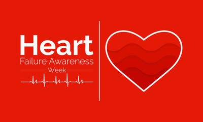 Heart Failure Awareness Week observed every year of february. Vector health banner, flyer, poster and social medial template design.