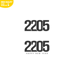 Creative Happy New Year 2205 Logo Design