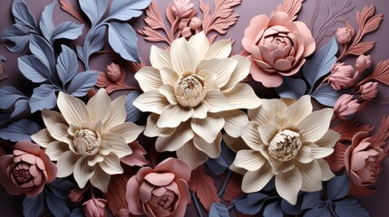 Floral retro vintage ornament wallpaper. Cute ornamental floral pattern.