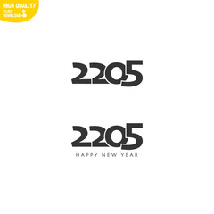 Creative Happy New Year 2205 Logo Design