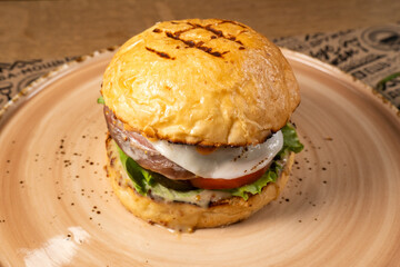 Gastronomic Delight, A Symphony of Savory Flavors in the Perfect burger Masterpiece