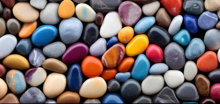 Multicoloured spectrum of colored pebbles