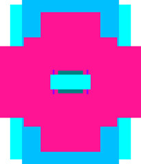 An abstract retro transparent concentric block shape design element