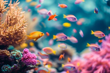 Fototapeta na wymiar Tropical Fish in a Diverse Coral Reef Ecosystem