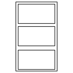 Rectangular window outline for house isolated on white background. Clipart.