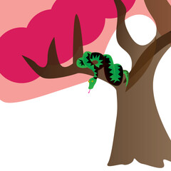 illustration of a snake in a tree