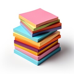 Collection of different colored note paper sheets