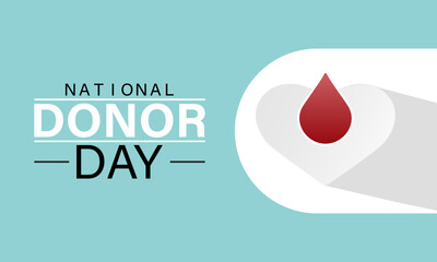 Fototapeta premium National Donor Day observed every year on february 14. Vector health banner, flyer, poster and social medial template design.