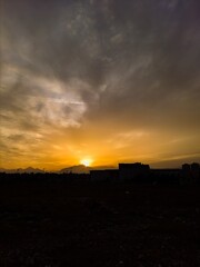 sunset over the city