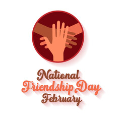 Obraz premium National Friendship Day February celebrated on 11th February. Vector banner, flyer, poster and social medial template design.