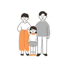 三人家族（両親と一人娘）