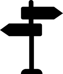 Traffic direction board icon. Street signpost filled vector isolate on transparent background. Wayfinding sign icon, Navigate effortlessly with our directional sign. Ideal for guidance themed design.