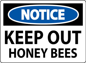 Notice Sign Keep Out - Honey Bees