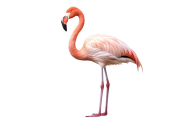 A Flamingo Standing Proudly in Its Natural Habitat Isolated on Transparent Background PNG.