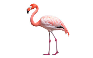 A Flamingo's Elegance Captured in Stillness Isolated on Transparent Background PNG.