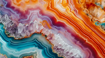 Photo sur Plexiglas Cristaux abstract colourful agate texture background