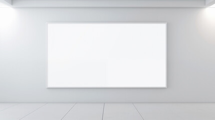 Modern Gallery Space: Large White Frame on a Clean Wall
