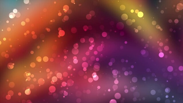 Colorful glitter bubbles particles moving upwards futuristic abstract background