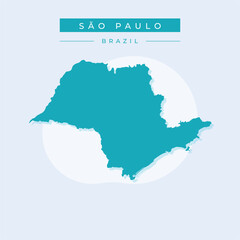 Vector illustration vector of São Paulo map Brazil