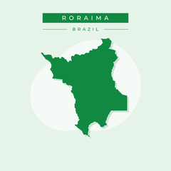 Vector illustration vector of Roraima map Brazil