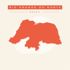 Vector illustration vector of Rio Grande do Norte map Brazil