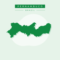 Obraz premium Vector illustration vector of Pernambuco map Brazil