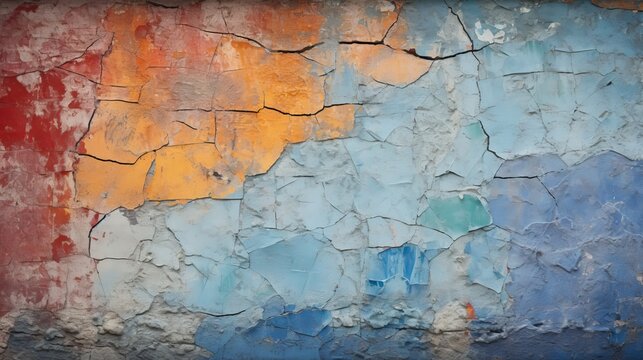 Abstract cracked wall.. Generative AI © Roman