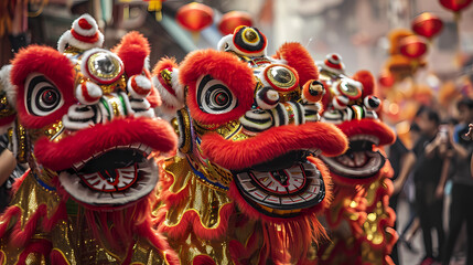 lion dance parades or traditional art performances