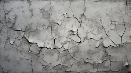 Cracked concrete wall. Generative AI