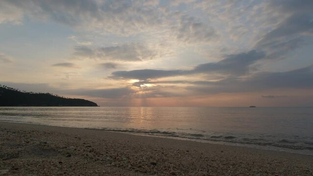 4k60p video ,sunset on the beach, koh Phangan,thailand