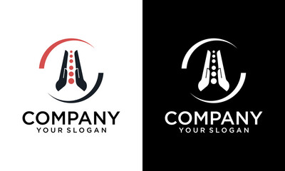 Creative Medical Chiropractic Concept Logo Design Template
