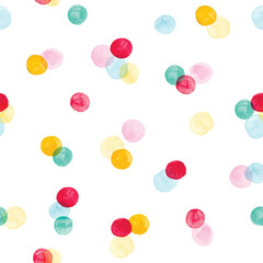 Bright seamless stylish pattern with watercolor circles
