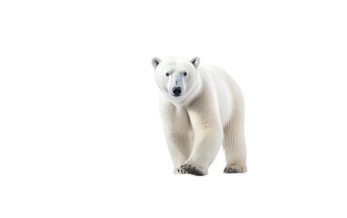 Glacial Guardian: The Majestic Stature of a Polar Bear on Ice Isolated on Transparent Background PNG.