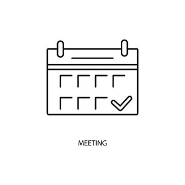 meeting date concept line icon. Simple element illustration. meeting date concept outline symbol design.