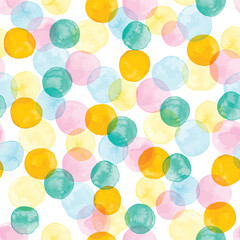 Bright seamless stylish pattern with watercolor circles