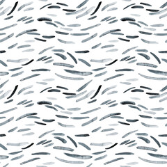 Seamless hand drawn pattern with black ink strokes