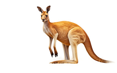 Wild Symphony: The Red Kangaroo's Melodic Grazing in the Heart of Nature Isolated on Transparent Background PNG.